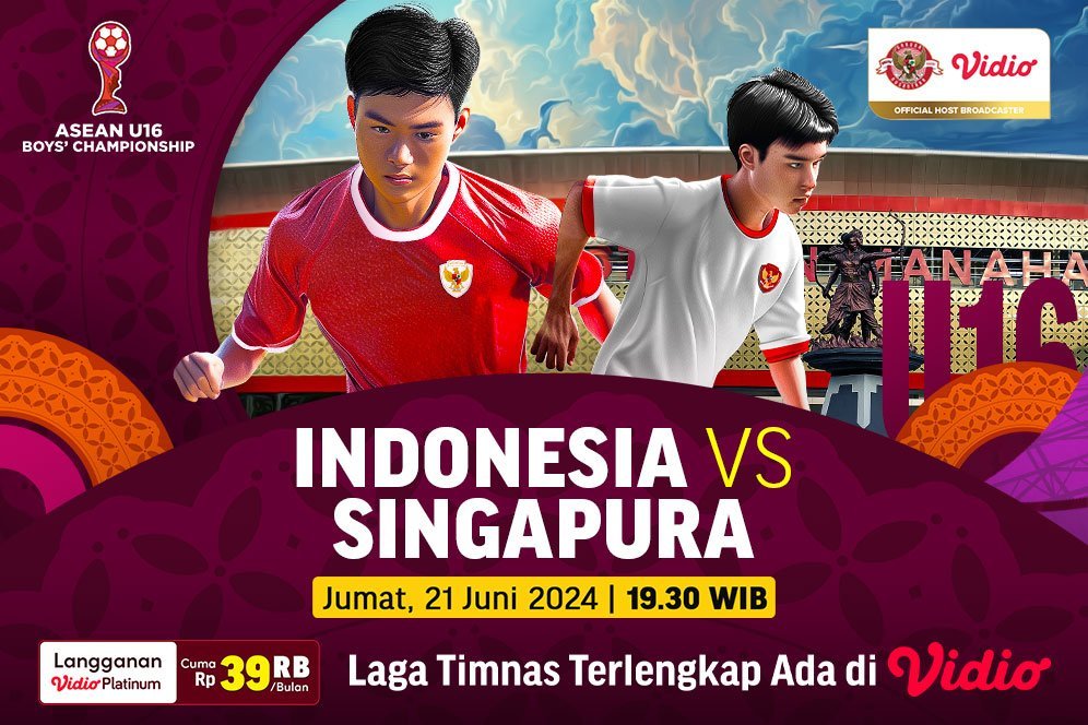 Link Siaran Langsung Timnas Indonesia U-16 Vs Singapura U-16 di Vidio Link Siaran Langsung Timnas Indonesia U-16 Vs Singapura U-16 di Vidio