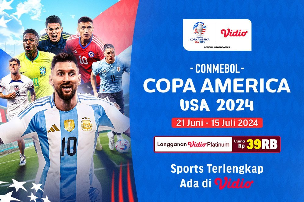 Saksikan Live Streaming Copa America 2024 Ekslusif di Vidio, 21 Juni - 15 Juni 2024