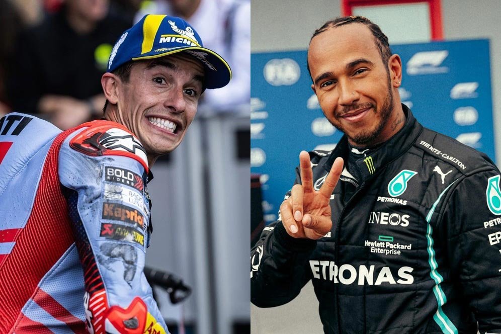 Pesan Marc Marquez untuk Lewis Hamilton: Kalau Mau Beli Gresini, Jadi Partner Saya Saja