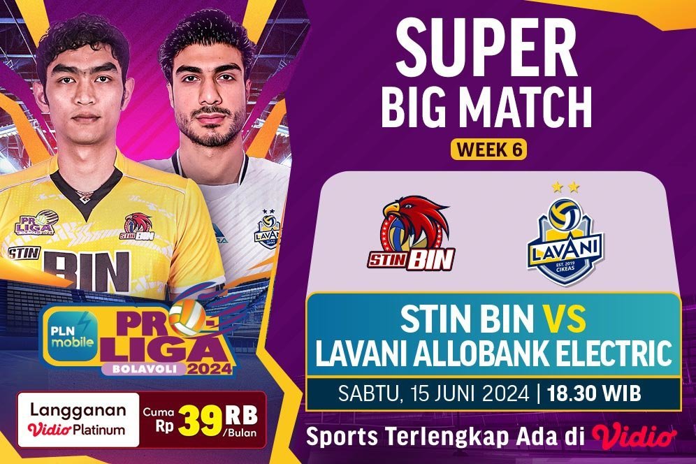 Link Siaran Langsung PLN Mobile Proliga 2024: Jakarta STIN BIN vs Jakarta LavAni Allo Bank Electric di Vidio Link Siaran Langsung PLN Mobile Proliga 2024: Jakarta STIN BIN vs Jakarta LavAni Allo Bank Electric di Vidio