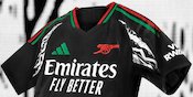 Selalu Keren! Arsenal Rilis Jersey Tandang 2024/2025, Warna Hitam dengan Kombinasi Putih-Hijau-Merah