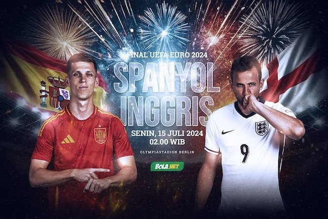 Jadwal, Siaran Langsung, dan Live Streaming Euro 2024 Spanyol vs Inggris