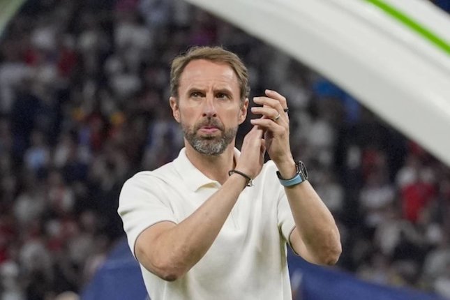 Gareth Southgate saat memimpin Inggris di final Euro 2024. (c) AP Photo/Martin Meissner,