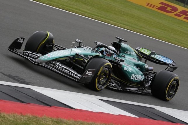 Hasil FP1 Formula 1 GP Inggris 2024 Pembalap Aston Martin Aramco, Lance Stroll (c) AP Photo/Luca Bruno