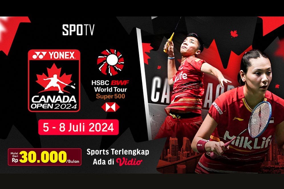 Jadwal dan Siaran Langsung Canada Open 2024 di Vidio, 5-8 Juli 2024