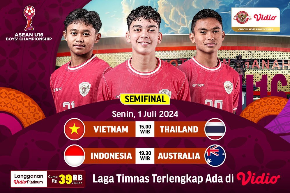 Jadwal Siaran Langsung Semifinal AFF U-16 di Vidio, 1 Juli 2024