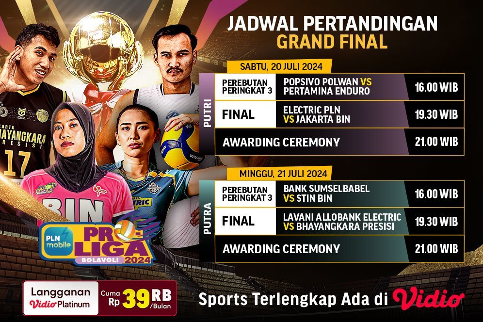 Link Live Streaming Final PLN Mobile Proliga 2024 di Vidio Akhir Pekan Ini Link Live Streaming Final PLN Mobile Proliga 2024 di Vidio Akhir Pekan Ini