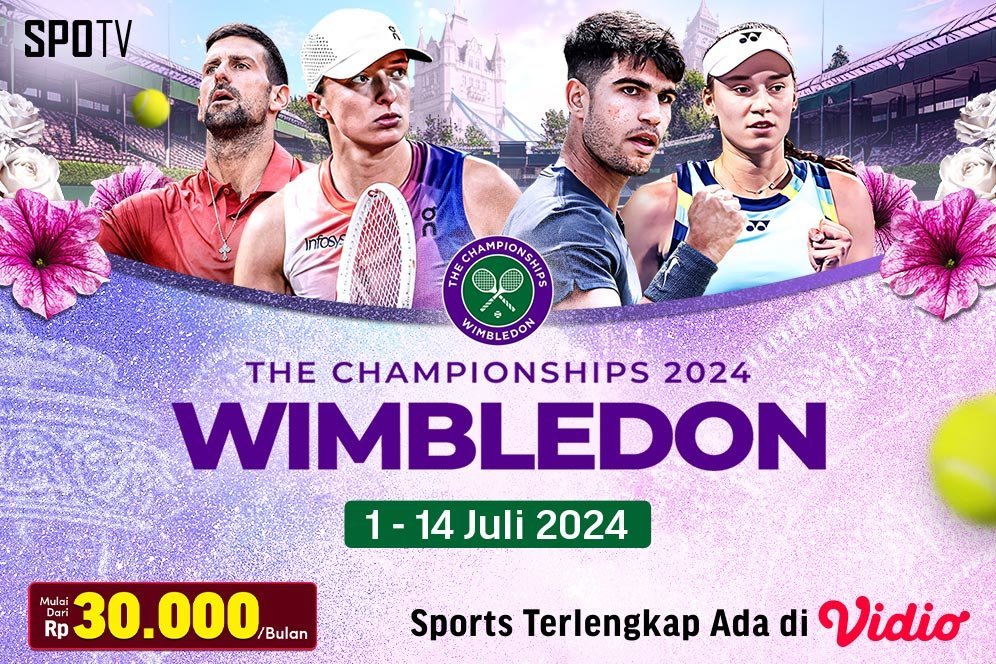 Jadwal Live Streaming Grand Slam Wimbledon 2024 di Vidio, 1-14 Juli 2024