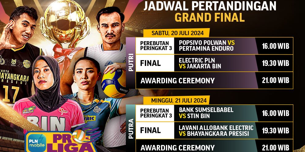 Link Live Streaming Final PLN Mobile Proliga 2024 di Vidio Akhir Pekan Ini