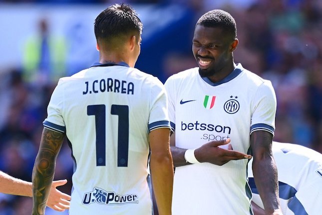 Jadwal Serie A/Liga Italia 2024/2025 Pekan 2 Momen selebrasi gol Marcus Thuram di laga Chelsea vs Inter Milan, pramusim 2024 (c) Inter Official
