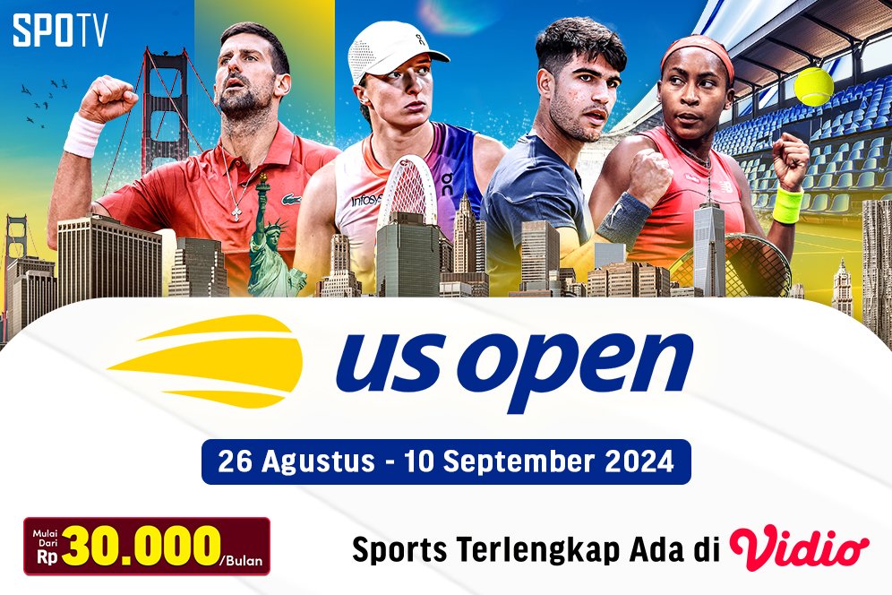 Link Siaran Langsung US Open 2024 di Vidio Mulai Pekan Depan Link Siaran Langsung US Open 2024 di Vidio Mulai Pekan Depan