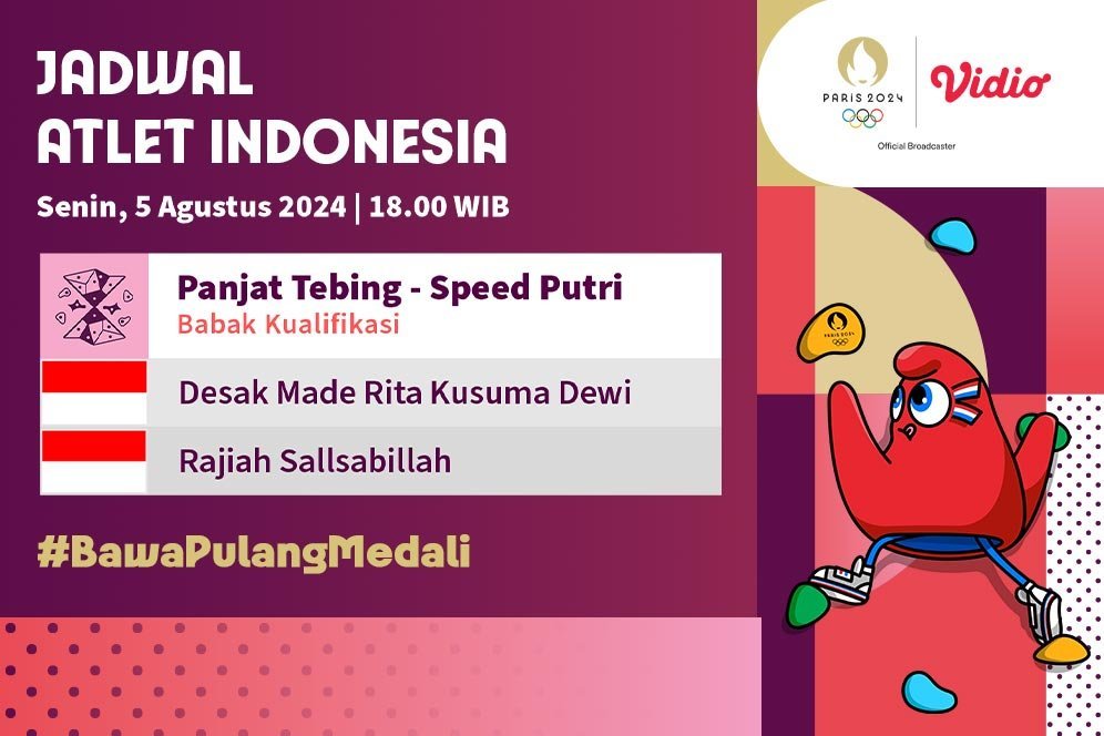 Jadwal Live Streaming Tim Indonesia di Olimpiade Paris 2024 di Vidio Hari Ini