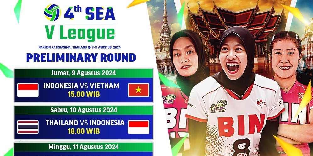 Link Live Streaming Putaran Kedua Womens SEA V League 2024 di Vidio Pekan Ini