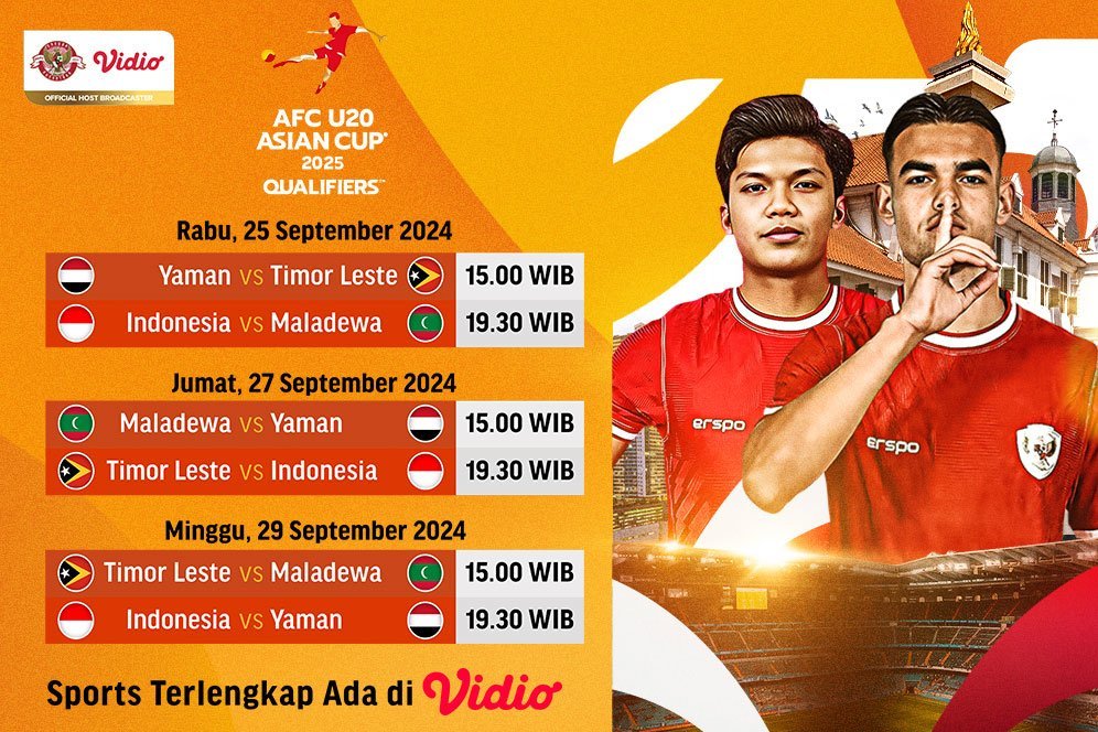 situs-idn-slot Jadwal Siaran Langsung Pertandingan AFC U20 Asian Cup Qualifiers 2025 di Vidio Minggu Ini