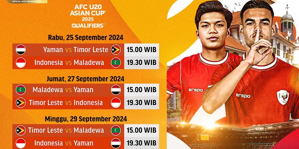 Jadwal Siaran Langsung Pertandingan AFC U20 Asian Cup Qualifiers 2025 di Vidio Minggu Ini