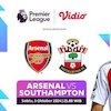 Siaran Langsung Pertandingan Liga Inggris: Arsenal vs Southampton Matchweek 7 di Vidio Akhir Pekan Ini