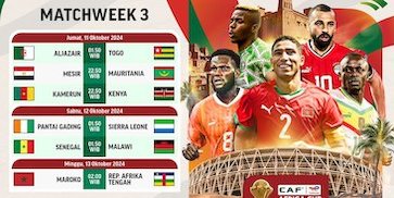 Jadwal dan Link Siaran Langsung TotalEnergies AFCON Qualifiers Matchday 3 di Vidio Tengah Pekan Ini Jadwal dan Link Siaran Langsung TotalEnergies AFCON Qualifiers Matchday 3 di Vidio Tengah Pekan Ini