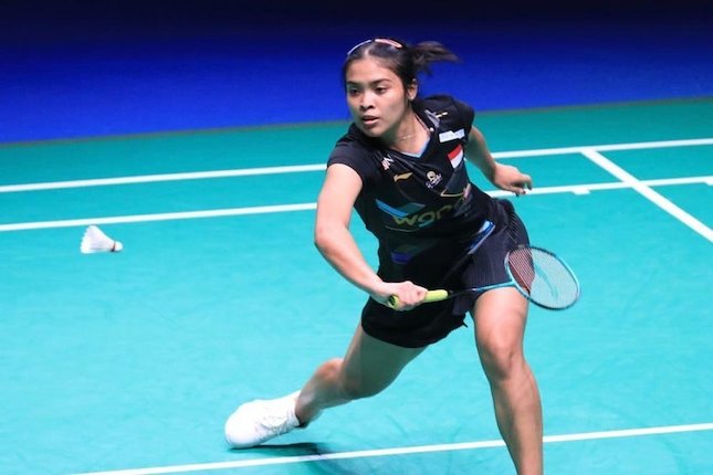 Gregoria Mariska Tunjung saat berlaga di Arctic Open 2024. (c) PBSI