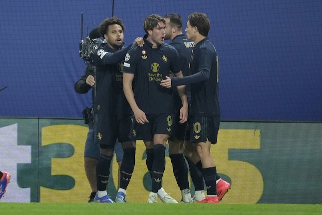 Aksi Francois Letexier di Laga RB Leipzig vs Juventus