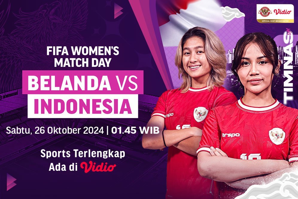 Jadwal Siaran Langsung FIFA Women's Matchday 2024: Belanda vs Indonesia di Vidio Jadwal Siaran Langsung FIFA Women's Matchday 2024: Belanda vs Indonesia di Vidio