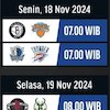 Jadwal Live Streaming Pertandingan NBA Season 2024/25 Week 5 Pekan Ini di Vidio Jadwal Live Streaming Pertandingan NBA Season 2024/25 Week 5 Pekan Ini di Vidio