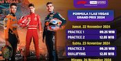 Jadwal dan Link Siaran Langsung Formula 1 Grand Prix Las Vegas 2024 di Vidio, 22-24 November 2024 Jadwal dan Link Siaran Langsung Formula 1 Grand Prix Las Vegas 2024 di Vidio, 22-24 November 2024