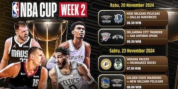 Jadwal Live Streaming Pertandingan Pekan 2 NBA Cup 2024/2025 di Vidio, 20-23 November 2024 Jadwal Live Streaming Pertandingan Pekan 2 NBA Cup 2024/2025 di Vidio, 20-23 November 2024