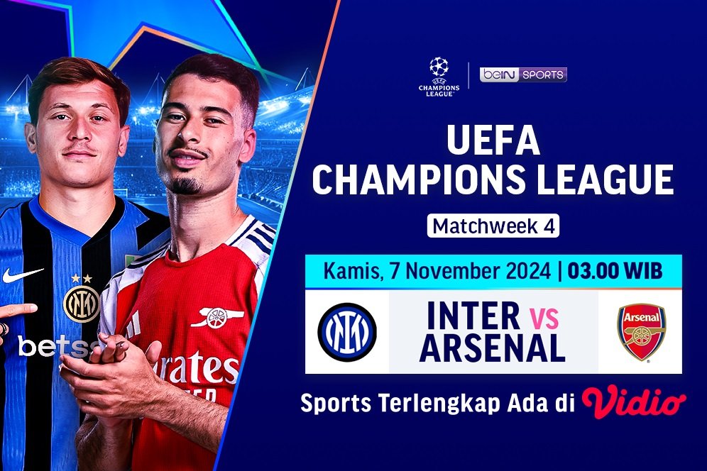 Link Live Streaming Liga Champion: Inter Milan vs Arsenal di Vidio Link Live Streaming Liga Champion: Inter Milan vs Arsenal di Vidio