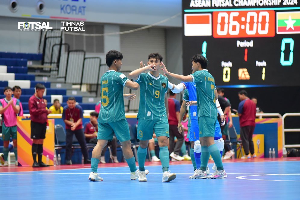 Hasil Piala AFF Futsal 2024: Menang 5-1 Lawan Myanmar, Timnas Indonesia Sempurna di Fase Grup Hasil Piala AFF Futsal 2024: Menang 5-1 Lawan Myanmar, Timnas Indonesia Sempurna di Fase Grup