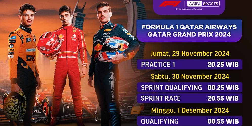 Jadwal dan Link Siaran Langsung Formula 1 Grand Prix Qatar 2024 di Vidio, 29 November-1 Desember 2024