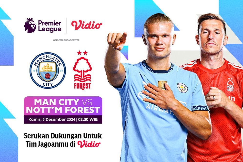 Siaran Langsung Liga Inggris: Manchester City vs Nottingham Forest di Vidio Tengah Pekan Ini