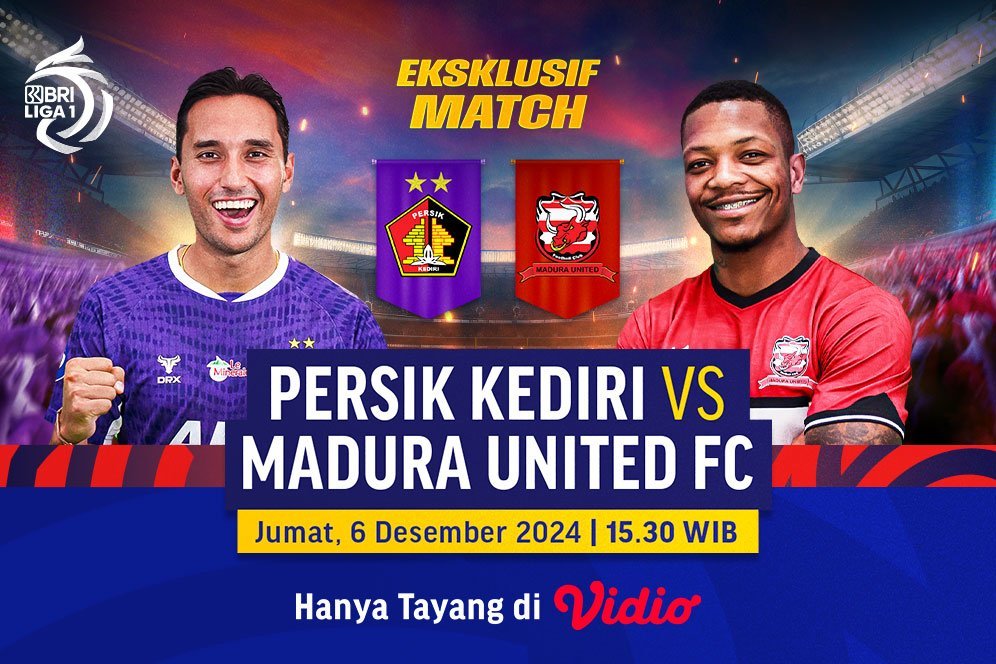 Live Streaming Eksklusif BRI Liga 1: Persik vs Madura United FC di Vidio Live Streaming Eksklusif BRI Liga 1: Persik vs Madura United FC di Vidio