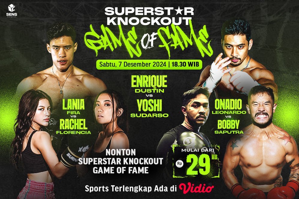 Live Streaming Pertarungan Superstar Knockout 2: Game of Fame 2024 di Vidio Pekan Ini