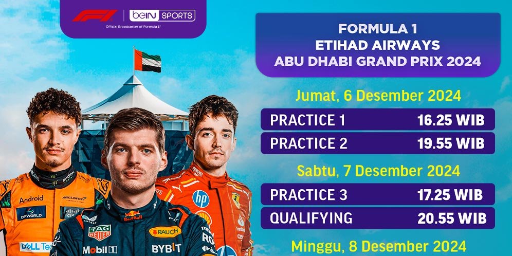 Jadwal dan Link Siaran Langsung Formula 1 Abu Dhabi Grand Prix 2024 di Vidio, 6-8 Desember 2024