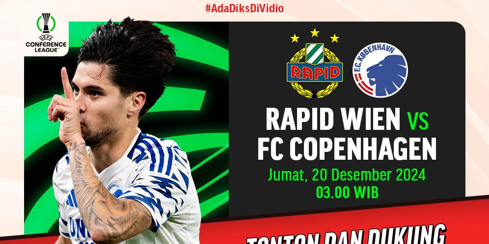 Link Siaran Langsung Liga Konferensi Eropa: Rapid Wien vs Copenhagen di Vidio