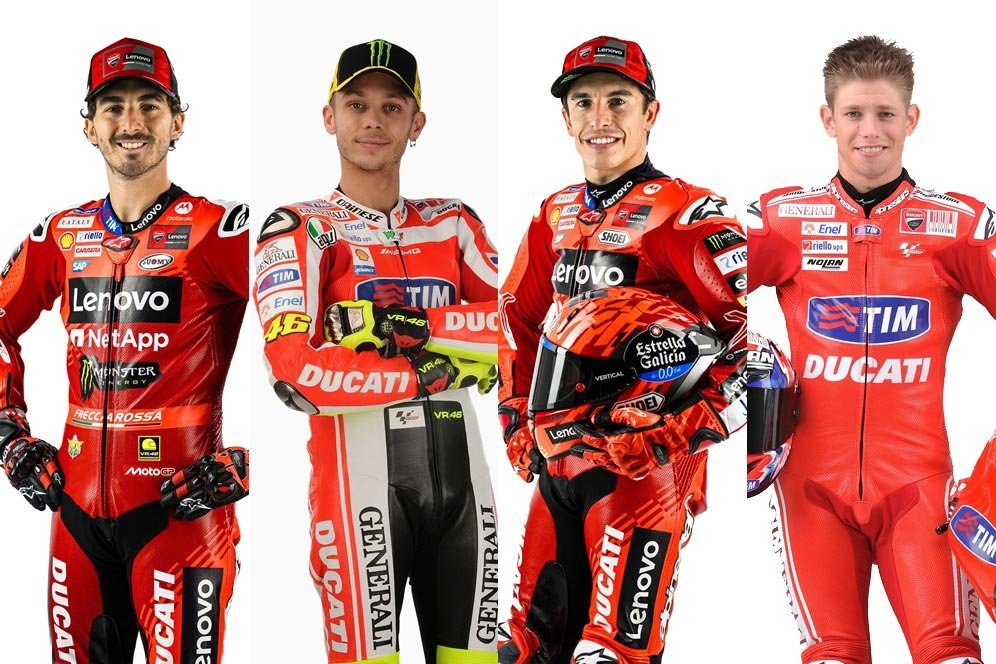 Dari Valentino Rossi sampai Marc Marquez, Ini Daftar Pembalap yang Pernah Bela Ducati Lenovo Team di MotoGP Dari Valentino Rossi sampai Marc Marquez, Ini Daftar Pembalap yang Pernah Bela Ducati Lenovo Team di MotoGP
