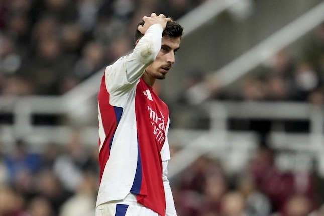 Kai Havertz dalam laga Carabao Cup antara Newcastle vs Arsenal, Kamis (6/2/2025) dini hari WIB. (c) AP Photo /Jon Super