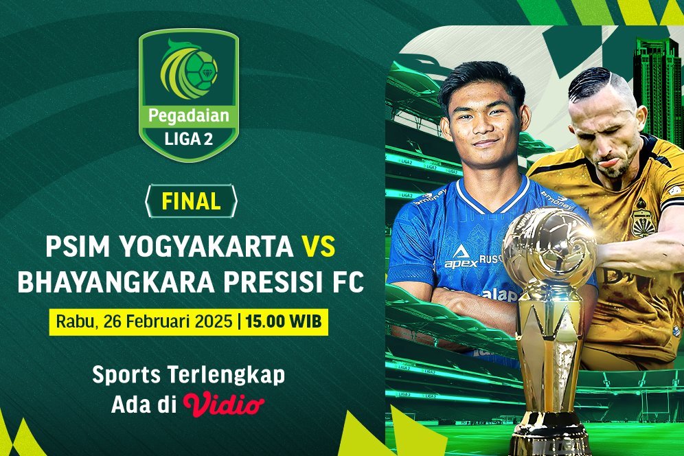Live Streaming Final Pegadaian Liga 2: PSIM Yogyakarta vs Bhayangkara FC di Vidio