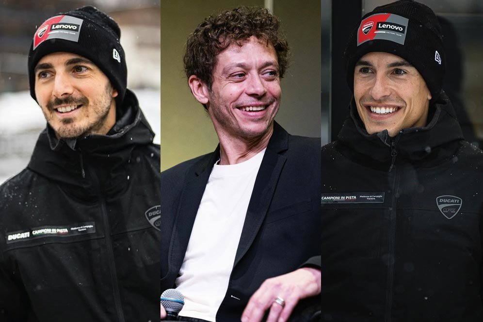 Ducati Tegaskan Valentino Rossi Takkan Acak-Acak Harmoni Pecco Bagnaia dan Marc Marquez Ducati Tegaskan Valentino Rossi Takkan Acak-Acak Harmoni Pecco Bagnaia dan Marc Marquez