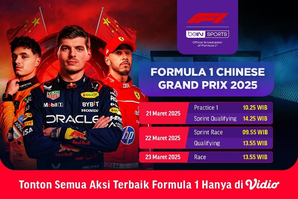 Jadwal Live Streaming Formula 1 Heineken Chinese Grand Prix 2025 di Vidio