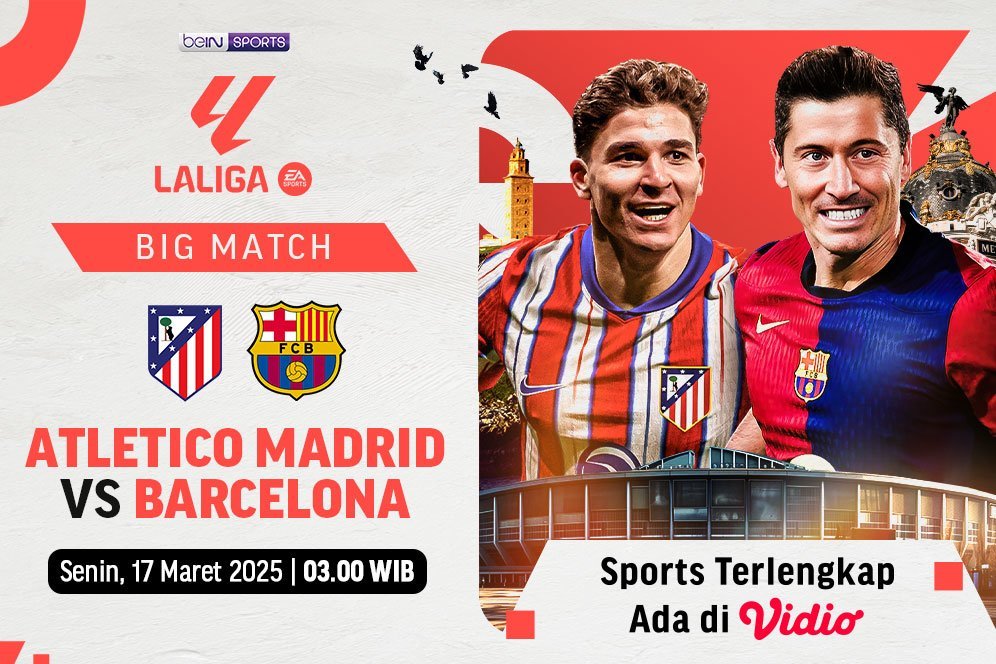 Siaran Langsung Big Match La Liga: Atletico Madrid vs Barcelona di Vidio Siaran Langsung Big Match La Liga: Atletico Madrid vs Barcelona di Vidio