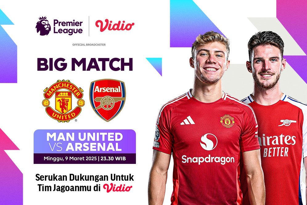 Siaran Langsung Big Match Liga Inggris: Manchester United vs Arsenal di Vidio Akhir Pekan Ini Siaran Langsung Big Match Liga Inggris: Manchester United vs Arsenal di Vidio Akhir Pekan Ini