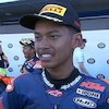 Veda Ega Pratama Kibarkan Bendera Indonesia Usai Finis Ketiga di Race 1 Red Bull Rookies Cup Spanyol 2025