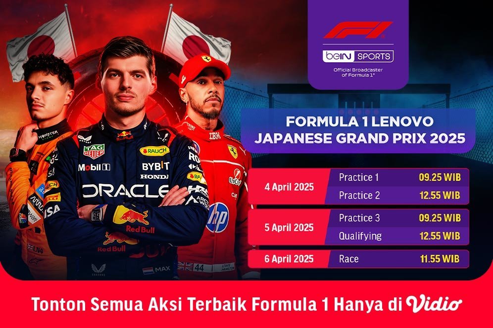 Jadwal Live Streaming Formula 1 Japanese Grand Prix 2025 di Vidio Jadwal Live Streaming Formula 1 Japanese Grand Prix 2025 di Vidio