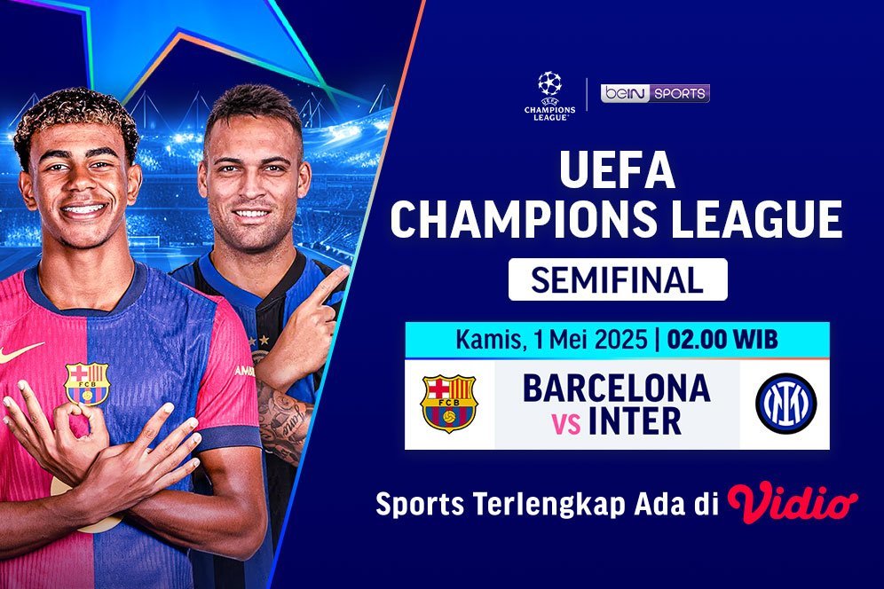 Link Siaran Langsung Big Match Liga Champions: Barcelona vs Inter Milan pada Babak Semifinal di Vidio Link Siaran Langsung Big Match Liga Champions: Barcelona vs Inter Milan pada Babak Semifinal di Vidio