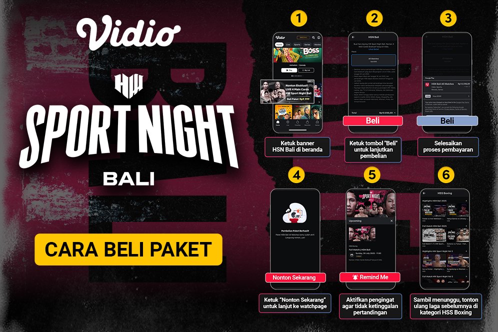 HW Sport Night Bali Hadir Lagi, Ini Cara Nontonnya Eksklusif di Vidio HW Sport Night Bali Hadir Lagi, Ini Cara Nontonnya Eksklusif di Vidio