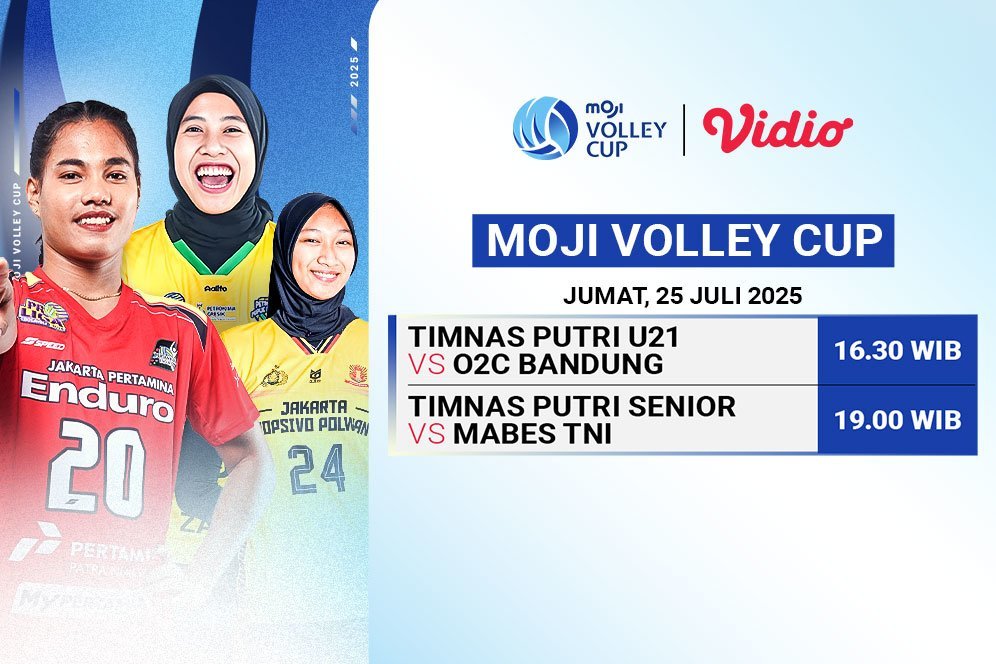 Jadwal Siaran Langsung Moji Volley Cup di Vidio, 25 Juli 2025 Jadwal Siaran Langsung Moji Volley Cup di Vidio, 25 Juli 2025