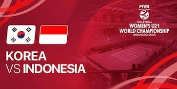 Nonton Live Streaming Korea Selatan vs Indonesia di FIVB Putri U21 2025 di Vidio, 16 Agustus 2025