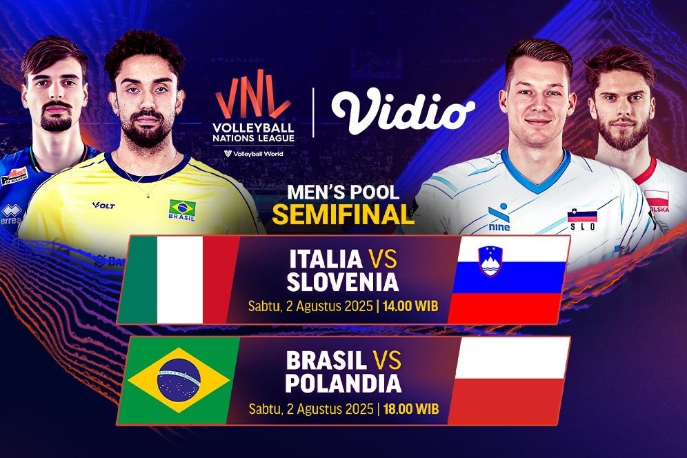 Link Live Stream Babak Semifinal VNL Men's Pool 2025 di Vidio