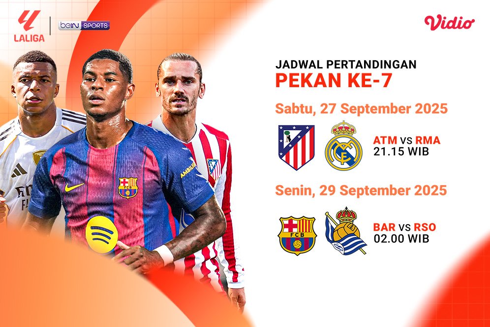 Cek Jadwal Lengkap LaLiga 2025/2026 Pekan Ketujuh, Tayang di Vidio